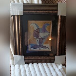 Pablo Picasso lithograph with Certificate with Decorative Blue Border Framed